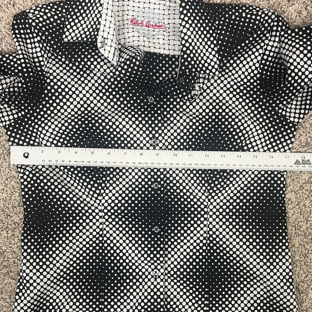 Robert Graham Womens S Artsy Eclectic Career Office Classic Flip Cuff Button Top - Picture 9 of 11